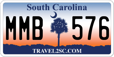 SC license plate MMB576