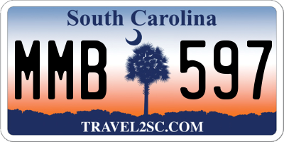 SC license plate MMB597