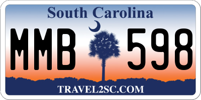 SC license plate MMB598