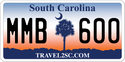 SC license plate MMB600