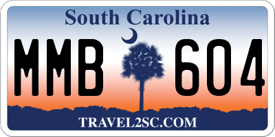 SC license plate MMB604