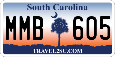 SC license plate MMB605