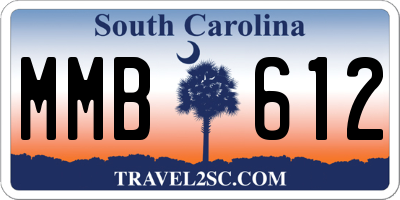 SC license plate MMB612