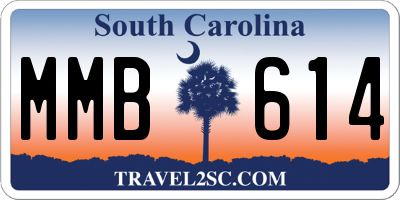 SC license plate MMB614