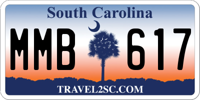 SC license plate MMB617