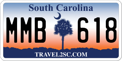 SC license plate MMB618