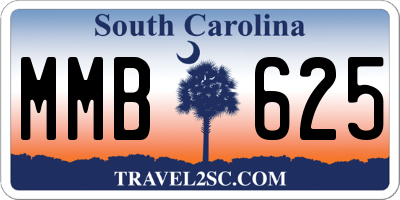 SC license plate MMB625
