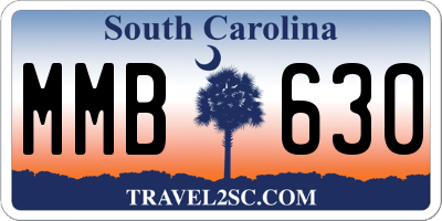 SC license plate MMB630
