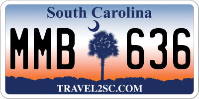 SC license plate MMB636