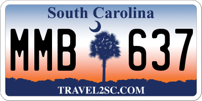 SC license plate MMB637