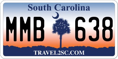 SC license plate MMB638