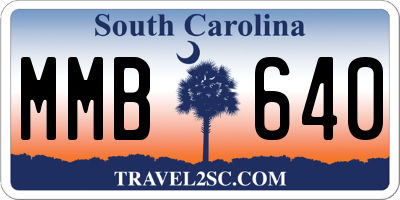 SC license plate MMB640