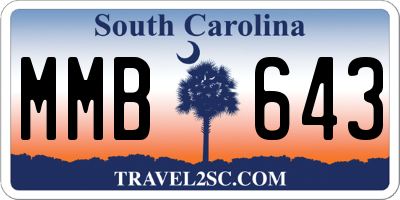 SC license plate MMB643