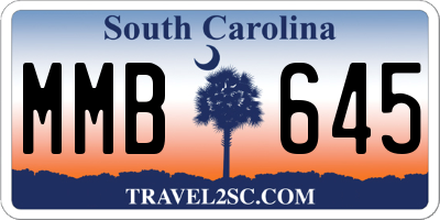 SC license plate MMB645