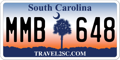 SC license plate MMB648