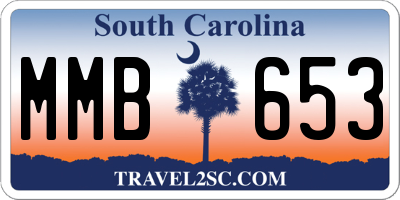 SC license plate MMB653