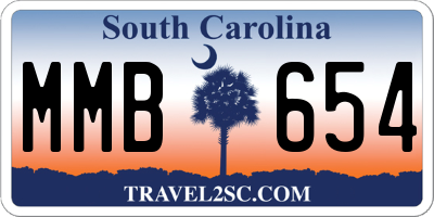 SC license plate MMB654