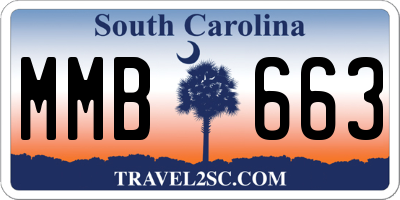 SC license plate MMB663