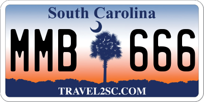SC license plate MMB666