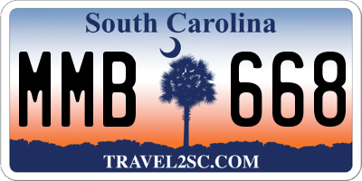 SC license plate MMB668