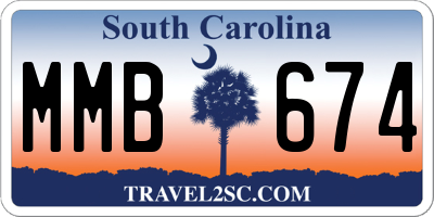 SC license plate MMB674