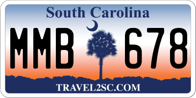 SC license plate MMB678