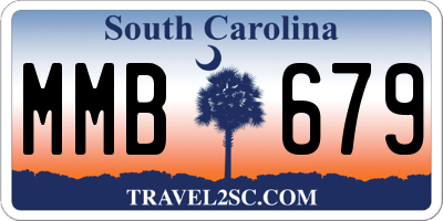 SC license plate MMB679
