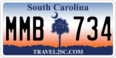 SC license plate MMB734