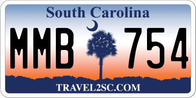 SC license plate MMB754