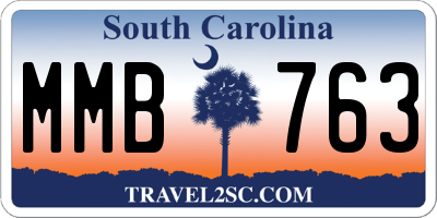 SC license plate MMB763