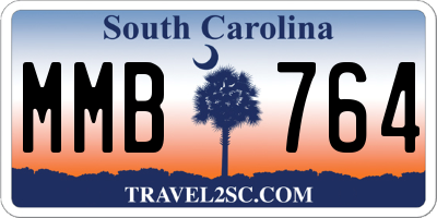 SC license plate MMB764