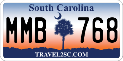 SC license plate MMB768