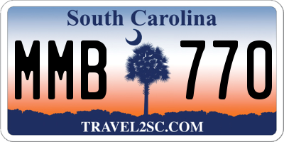 SC license plate MMB770