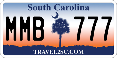 SC license plate MMB777