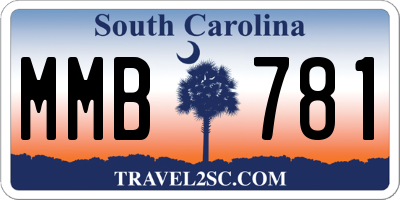 SC license plate MMB781