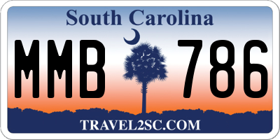 SC license plate MMB786