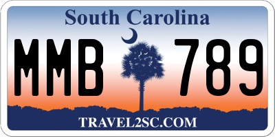 SC license plate MMB789