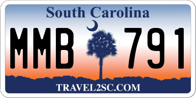 SC license plate MMB791