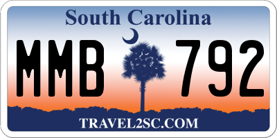 SC license plate MMB792