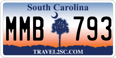 SC license plate MMB793
