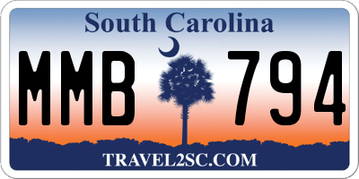 SC license plate MMB794