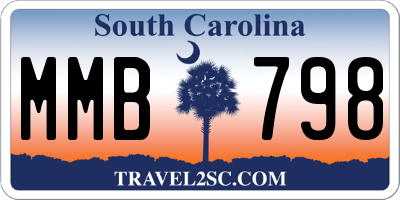 SC license plate MMB798