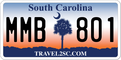 SC license plate MMB801