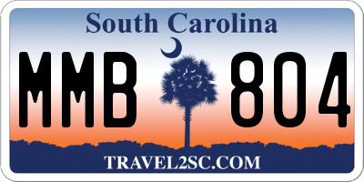 SC license plate MMB804