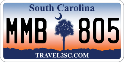 SC license plate MMB805