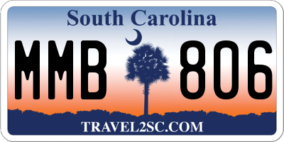 SC license plate MMB806