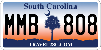 SC license plate MMB808