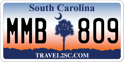 SC license plate MMB809