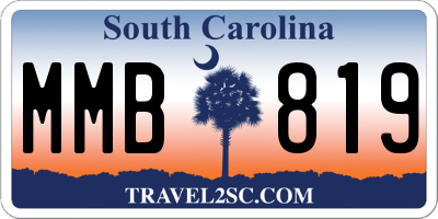SC license plate MMB819