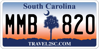 SC license plate MMB820